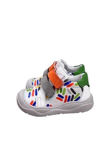 NİNO BEBE Nino Genuine Leather Orthopedic Sole Patterned First Step Baby Shoes