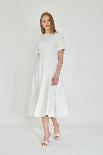 SevdeUgur Λευκό Maxi Length Flounce Φόρεμα / Sevde Ugur