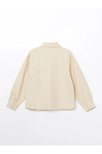 LC Waikiki Lcw Kids Beige Pocket Shirt Jacket for Girls