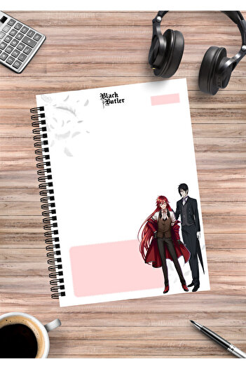 mertfigur Black Butler Sebastian Ciel Grell Anime Spiral Notebook A5 (50Sheets)