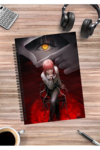 mertfigur Chainsaw Man Denji Power Aki Makima Anime Spiral Notebook A5 (50Sheets)