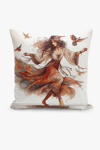 Filamente Bohemian Pattern Double Sided Digital Printing Throw Pillow Cover (Bohemian Cushion Cover)