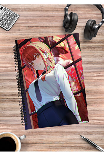 mertfigur Chainsaw Man Denji Power Aki Makima Anime Spiral Notebook A5 (50Sheets)
