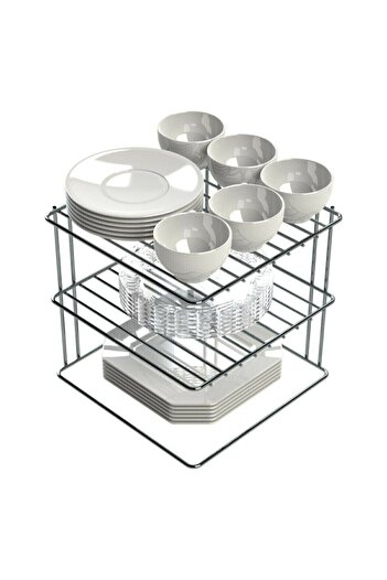 winbox In-Cabinet Plate Organizer 3-Tier Plate Rack