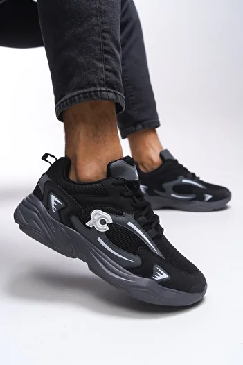 Riccon Niknaith Unisex Black Smoked Sneaker - 0012725