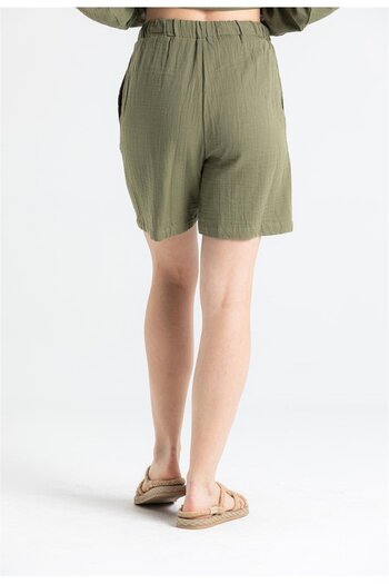 Eliş Şile Bezi Summer Pearl Laced Shorts Khaki (Hk) Model