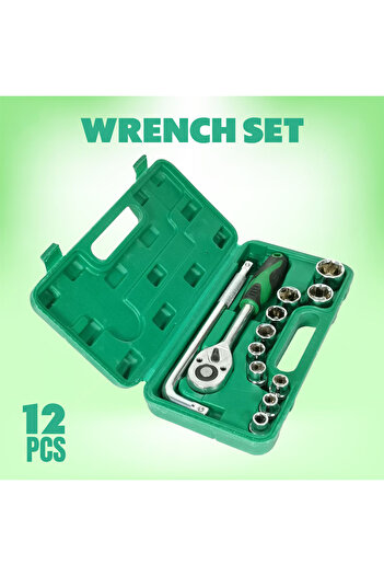 Generic 12-Piece Durable Wrench Set with Storage Case – Ideal for Car Repairs & Maintenance