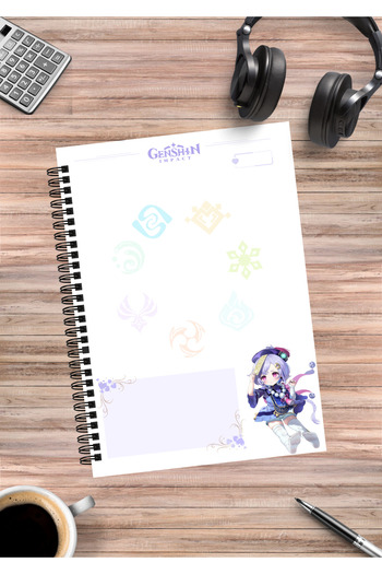 mertfigur Genshin Qiqi Anime Spiral Notebook A5 (50Sheets)