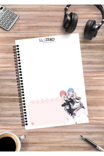 mertfigur Re Zero Rem Ram Emilia Anime Spiral Notebook A5 (50Leaf)