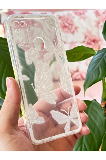 Fibaks Case for Samsung Galaxy M30S/M21 Transparent Butterfly Design Patterned Camera Protection Soft Silicone Cover
