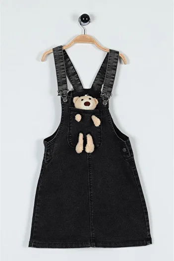 ribana Denim Skirt with Teddy Bear and Light Black Girl Slopet