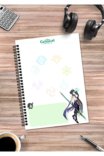 mertfigur Genshin Anime Spiral Notebook A5 (50 Sheets)