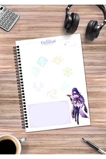 mertfigur Genshin Raiden Shogun Anime Spiral Notebook A5 (50Sheets)
