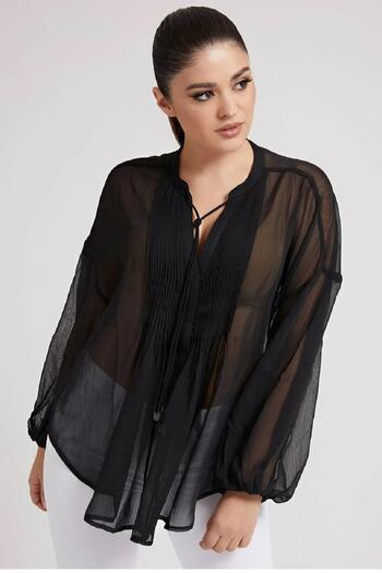 Guess Women's Blouse W1BH15WDW52 - JBLK
