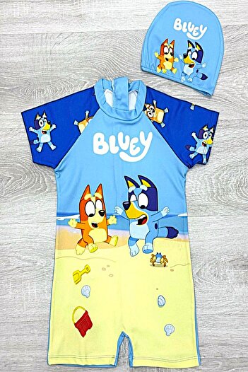 DeKuBaby Costum de baie pentru copii, cu caracter drăguț, imprimat cu capul, cu uscare rapidă