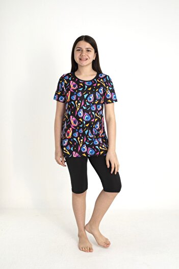 SEBOTEKS Girl's Swimsuit with Short Sleeve Tights 35100