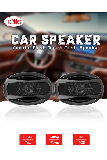Generic 100Miles 6x9" 800W 3-Way Car Speakers (2 PCS) – High Performance Audio, Strong Bass & Clear Sound