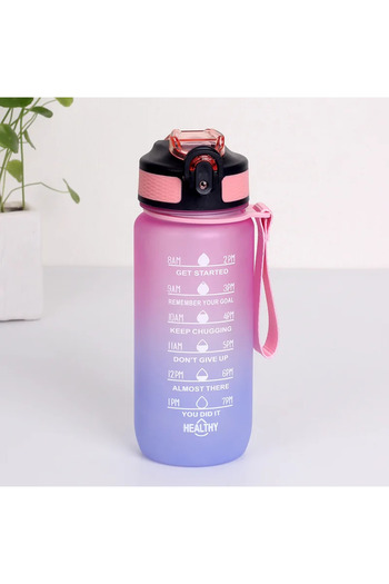 Choice 600ML to 1000ML 600ML pink-D 600ML/750ML/1000ML Sports Water Bottle Gradient Color Motivational Bott