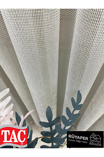 Taç Dreamper Gray Color Modern Textured Knitted 1/3 Dense Pleat Tulle Curtain