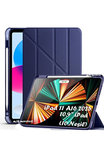 m.tk moveteck İpad 11 (A16) 2025 10. Nesil 10.9 Kılıf Yumuşak Kalem Bölmeli Akıllı Uyku Modlu A2696 A2757 A3355