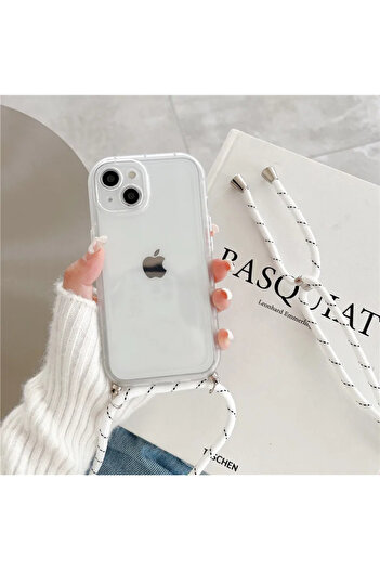 Choice iphone 15 Clear Crossbody Necklace Lanyard Candy Transparent Soft Case For iPhone16 15 13 14 12 11 P