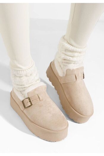 B T Shoes Saboti dama cu platforma Sheree bej