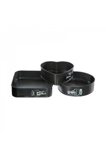 FİVE Set of 3 removable carbon steel cake or pie molds, 22-24-26 cm