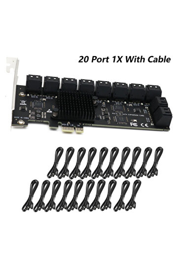 Choice 20port 1X and cable PCIE SATA Card 12/16/20 Ports 6Gb SATA 3.0 PCIe Card, PCIe To SATA Controller Ex