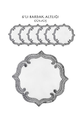 EVSTYLE Set of 6 Silver Coasters