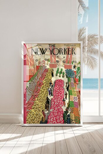 Buka Shops Çerçeveli Seçkin Vintage "New Yorker Kapakları" Koleksiyonu: Zamansız New York Stili 3'lü Premium Ta