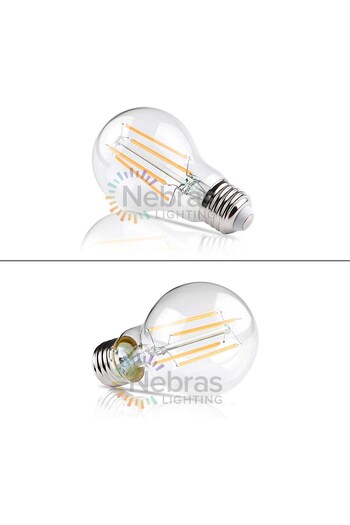 Nebras A60 Filament Light Bulb – 7w 2700k (PACK OF 10) – Warm White, Led, Energy Efficient, E27/b22 Base
