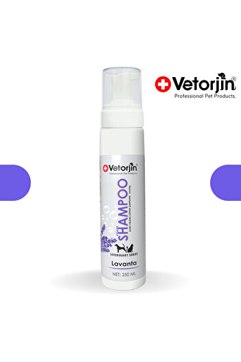 Vetorjin Kedi Köpek Cilt Ve Tüy Sağlığı Destekleyici Kuru Köpük Şampuan 250 ml Lavanta