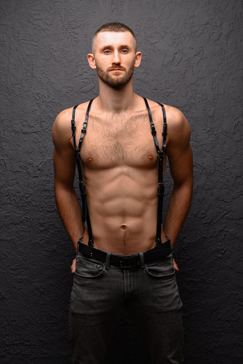 Sweet Demon Men's Tongue Leather Shoulder Harness - Adjustable Stylish Night Accessory, Festival and Clubwear Belt