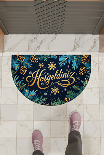 Dormot Modern Digital Doormat Pinecone Flower Welcome Door Front Mat
