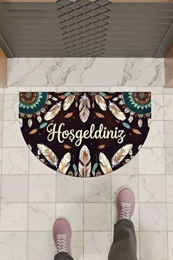 Dormot Modern Digital Doormat Feather Patterned Welcome Door Front Mat
