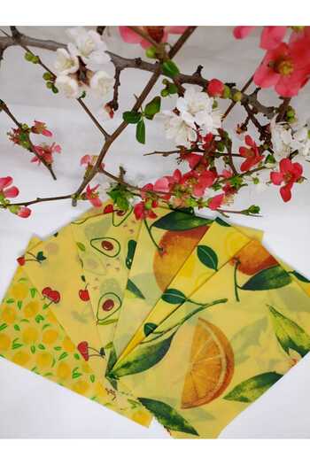 Vera Food Spring Series Beeswax Storage Cloth (35X35Cm, 35X35Cm, 30X30Cm, 30X30Cm, 25X25Cm)