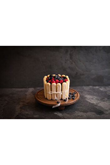 Rabo Craft Large Size 29 cm Wooden Presentation Stand with Footed Presentation Stand Wooden Walnut Color