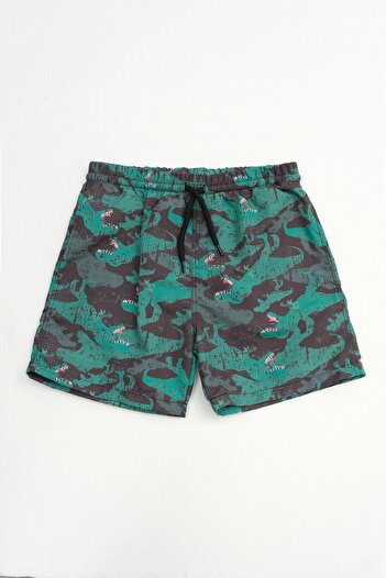 MARKAPIA Green Boy's Pocketed Swim Shorts