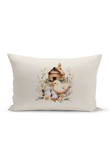 Bertille Home Spring Series Double Sided Digital Printed Throw Pillow Cover (Spring Easter Eastercushion Cover)