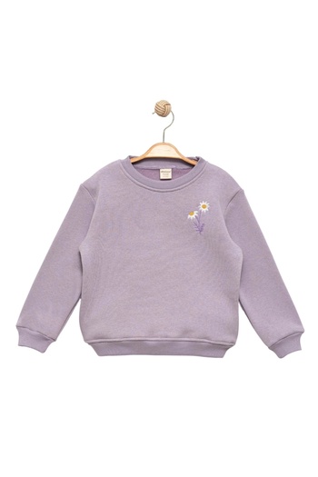 Divonette Girl's Daisy Lilac Sweatshirt - Stylish Girl Clothing