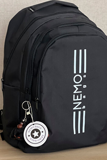 NEMO BAGS Unisex Black Backpack 16.9 Inch, 45X30X15Cm 24Lt Travel School Sport