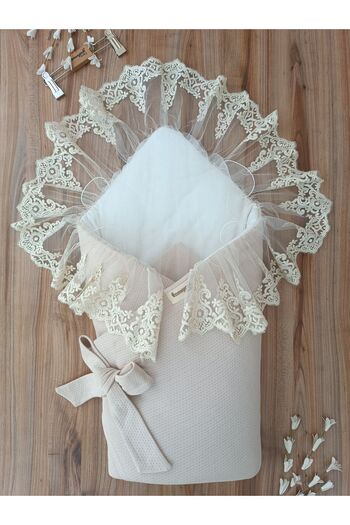 Tomuycuk Lacy Baby Blanket 100% Cotton Natural Organic Sleeping Swaddle Gift Newborn Mevlütlük