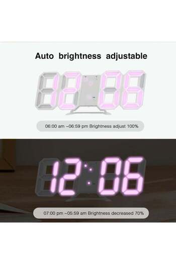 COOYA 3D Intelligent Alarm LED Clock,Temperature clock,Automatic Brightness Adjustment,Hanging Design