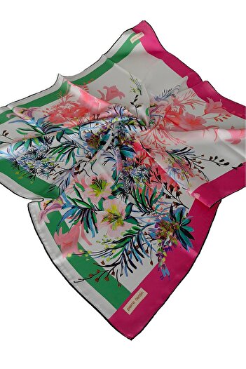 Pierre Cardin Pi̇erre Cardi̇n Silk Crepe Satin Scarf 2025 Summer Season 7501230 -312
