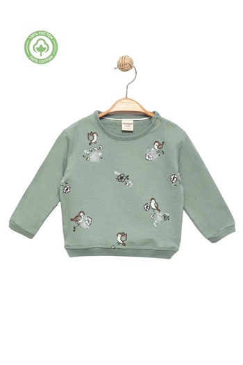 Divonette Baby Girl 100% Cotton Green Sweatshirt - Baby Girl Clothing