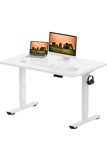 Mahmayi FlexiSpot Ergonomic Electric Standing Desk 120x75 cm Sturdy and Durable Desk - Premium White