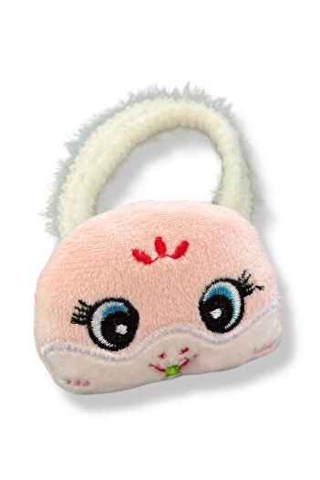 TAKIŞTIR Pink Color Teddy Bear Figured Plush Bagel Buckle