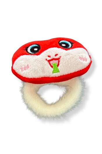 TAKIŞTIR Red Color Teddy Bear Figured Plush Bagel Buckle