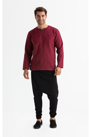 Eliş Şile Bezi Long Sleeve Sile, Crew Neck and Tshirt 3068 (Dark Navy)