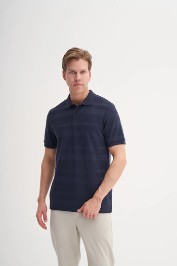 Cazador Μπλουζάκι με υφή με πλεκτή γραμμή Polo Neck Regular Fit